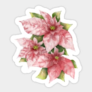 Poinsettia Christmas Flower Sticker